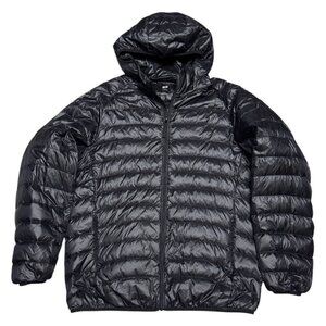 UNIQLO DOWN FILL Winter Puffer Parka Lightweight Black Jacket Coat Mens XL